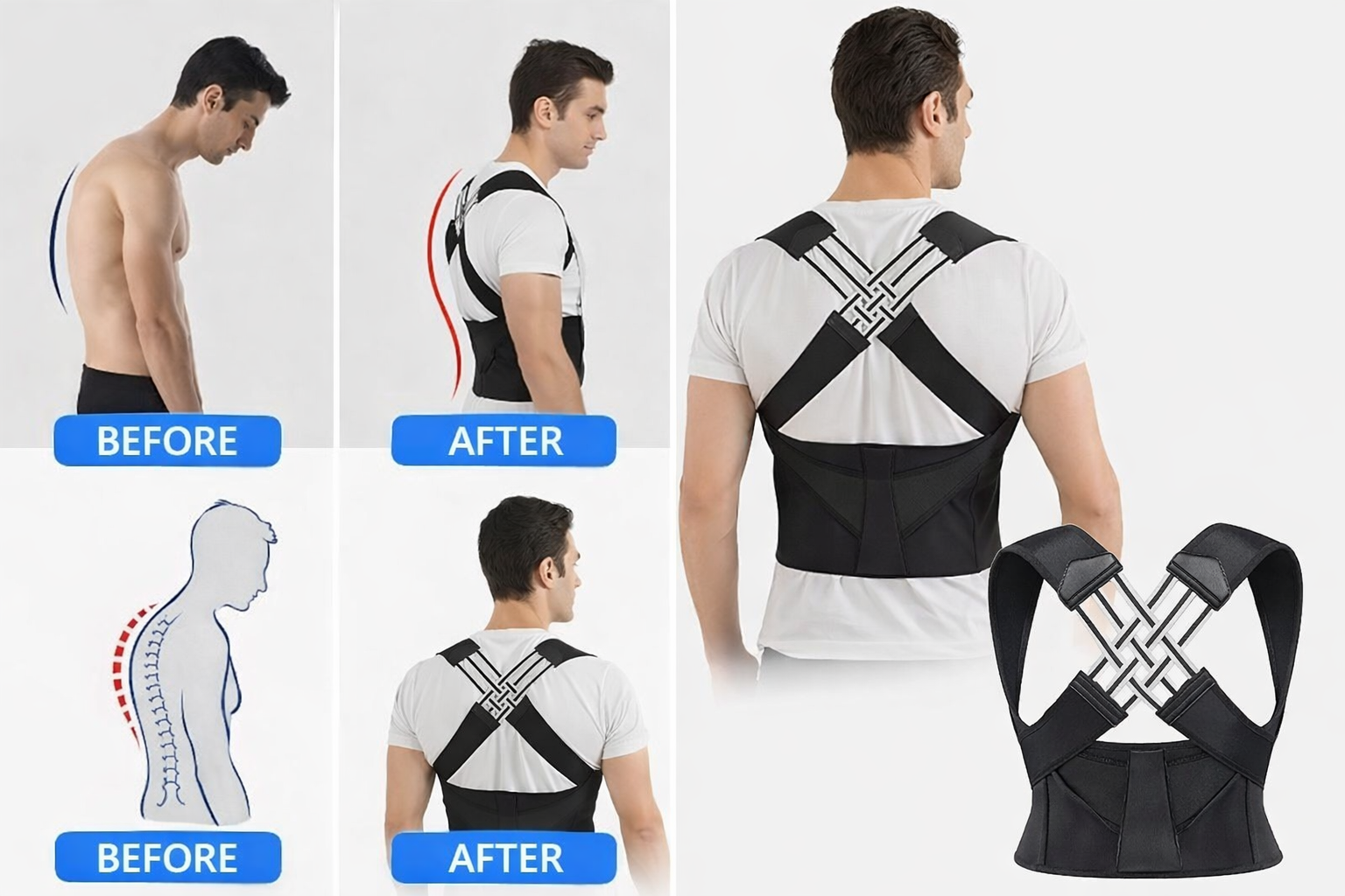 Adjustable Back Posture Corrector/ Slouching Relieve Pain Belt Women Men