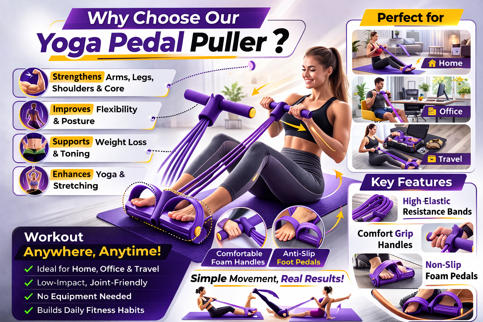 Yoga Pedal Puller Resistance Band Fitness Equipment